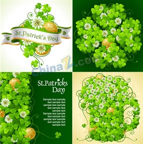 幸运草花纹矢量图下载